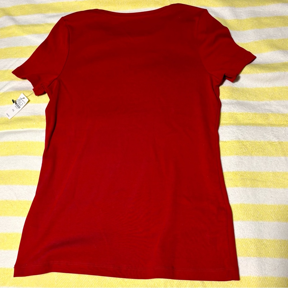 Talbots Classic Red Short Sleeve Tee, Petite Small NWT - Picture 4 of 6